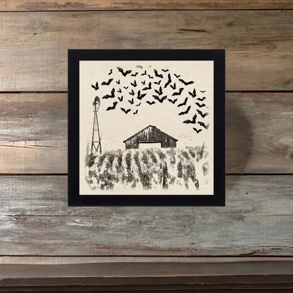 Barn and Bats Wall Art - Picture 2 of 4